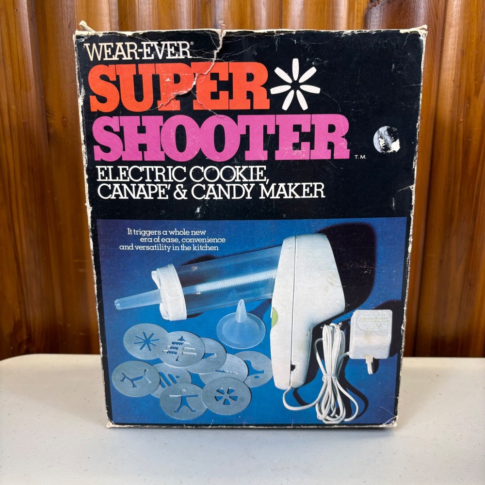 Wear-Ever Super Shooter Electric Cookie Canape Candy Maker 70001 Vintage Set